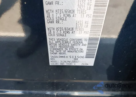 2018 Infiniti Qx60 from USA, damaged, VIN 5N1DL0MM8JC511506